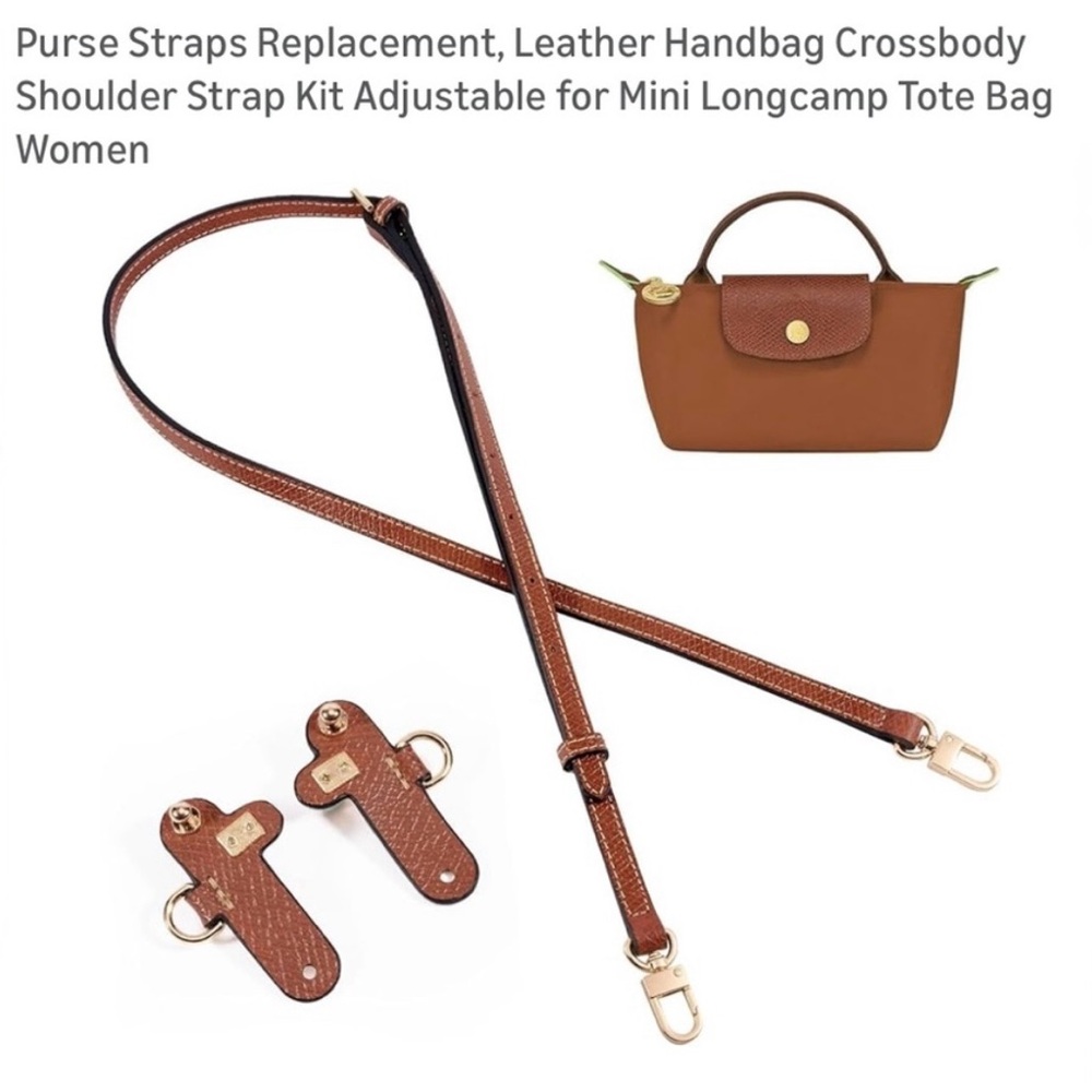 Adjustable Brown Leather Shoulder Strap for Women